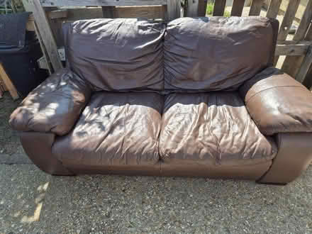 Photo of free Leather two seater sofa (Fareham PO15) #1