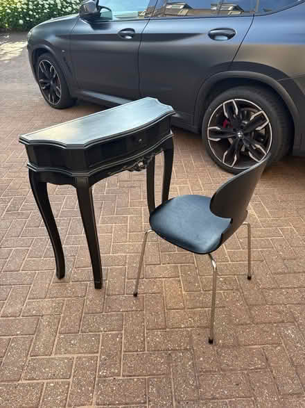 Photo of free Small Black Dressing Table & Chair (KT12) #1