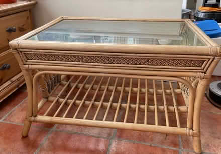 Photo of free Cane, glass coffee table (Shrewsbury, Shropshire) #2