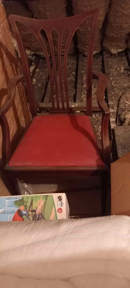 Photo of free Three Dining Chairs & A Pouffe (Ulverley Green B92) #1