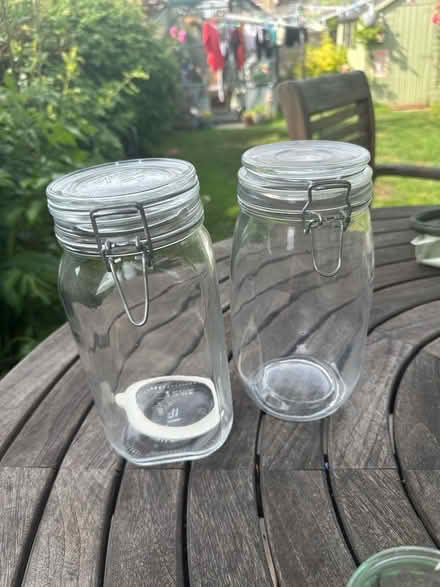 Photo of free Two glass jars with sealable lids (Goffs Oak EN7) #1