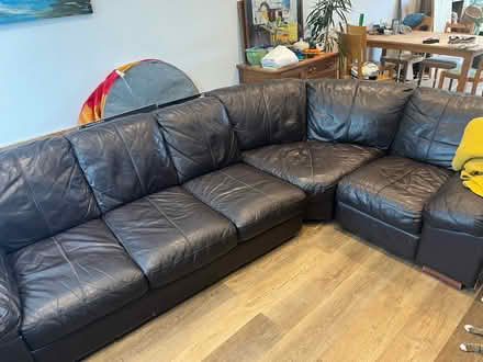 Photo of free Real Leather corner sofa (Bromley north BR1) #1
