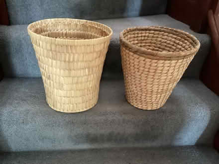 Photo of free Two straw waste paper baskets (Chigwell IG6) #1