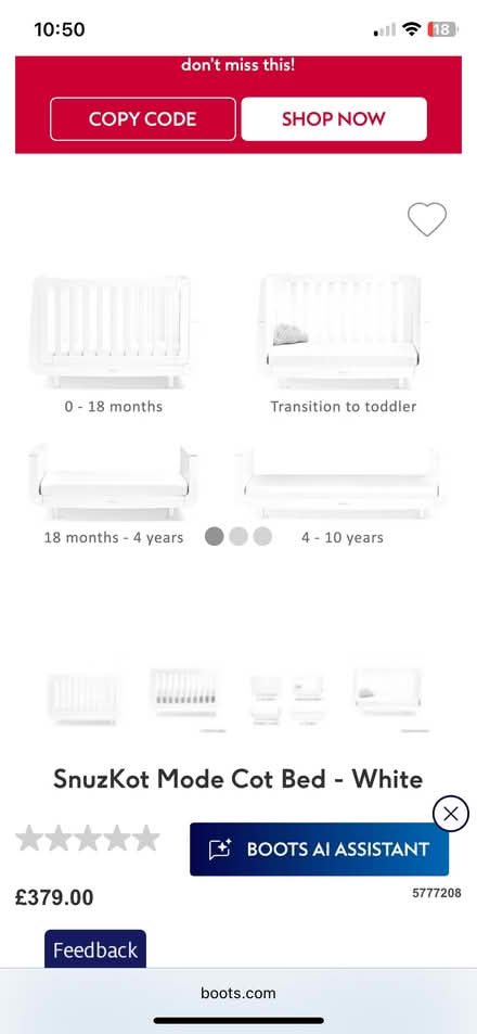 Photo of free SnüzCot Cotbed (bow E3) #2