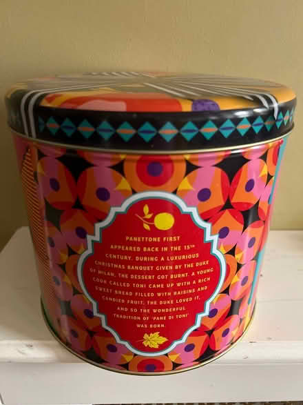Photo of free Large colourful tin (Windsor SL4) #3
