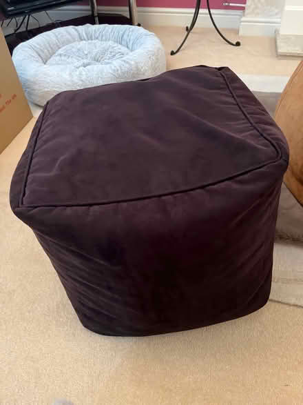 Photo of free Square faux suede bean bag/pouffe (Langstone) #1