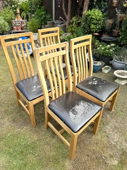 Photo of free 4 oak dining chairs (Colchester CO4) #1