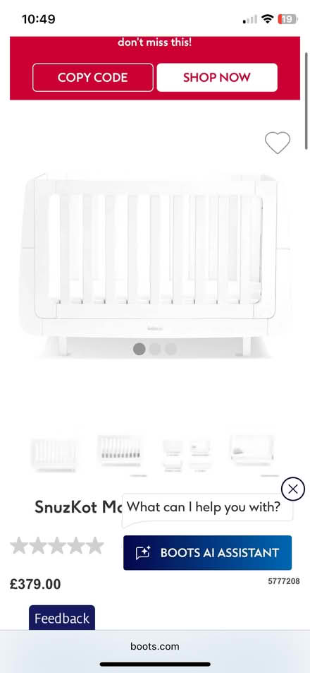 Photo of free SnüzCot Cotbed (bow E3) #1