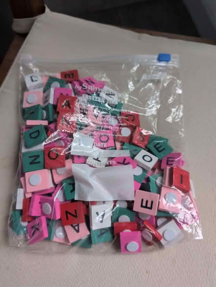 Photo of free Bag of Hobbycraft attachable "Scrabble" letters (Donnington Bridge OX4) #1