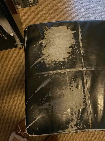 Photo of free Black faux leather ottoman (Red Bank) #2