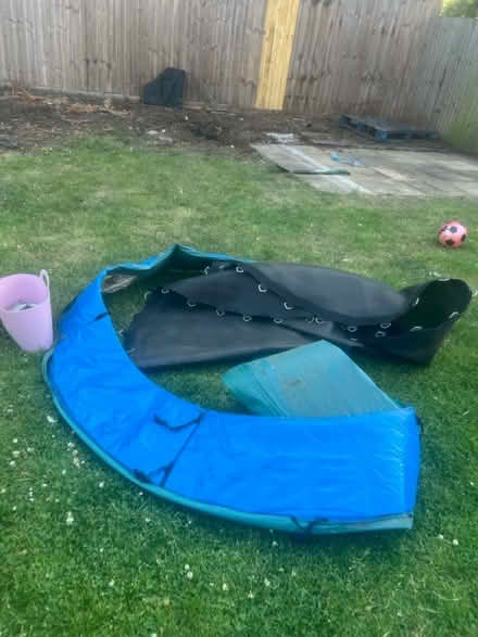 Photo of free 8 ft plum trampoline parts (Belle vue Shrewsbury) #1