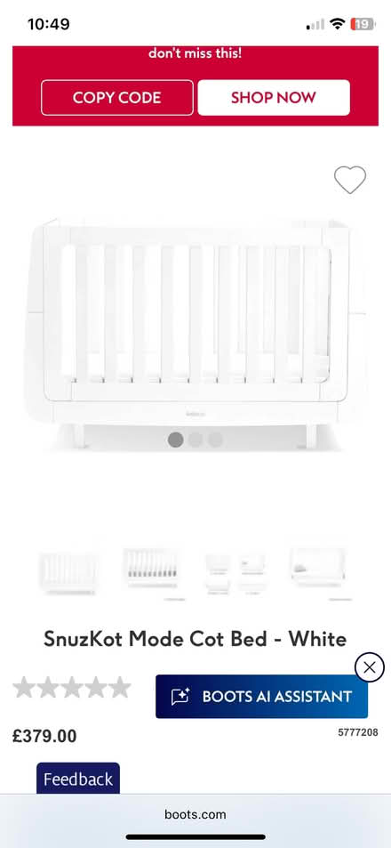 Photo of free SnüzCot Cotbed (bow E3) #3