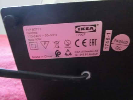 Photo of free Ikea table lamp lightshade White Black almost new (Canonbury N1) #2