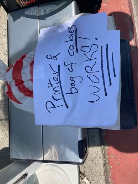 Photo of free Curb alert RWC printer/cable works (Carmel valley Redwood City) #1