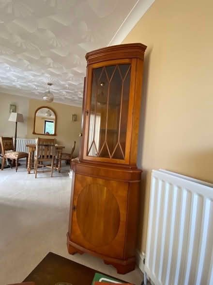Photo of free Wooden Corner cabinet (Stanpit, Mudeford) #1
