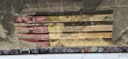 Photo of free 4x 3ft fence posts, with ground spikes (Kempshott RG22) #1