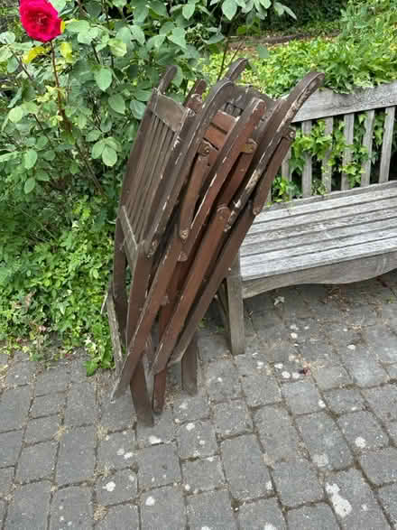 Photo of free 3x hardwood garden chairs (Loughton IG10) #2