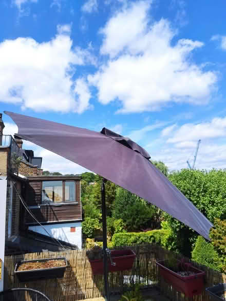 Photo of free 2m diameter parasol with tilting crank and base (Muswell Hill N10) #2
