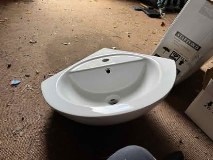 Photo of free New corner sink and pedestal (Farnborough) #3