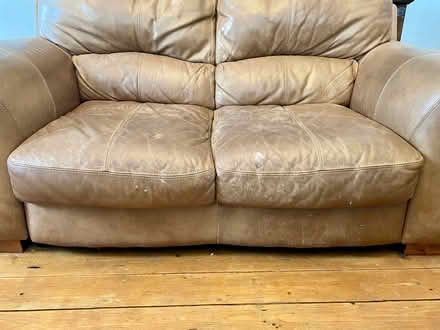 Photo of free Double leather Sofa and 2 Large Storage Ottomans. (Milnthorpe LA7) #2