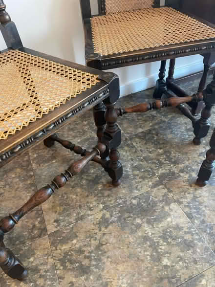 Photo of free 3 x spindle chairs (cane seating) (Maldon CM9) #2