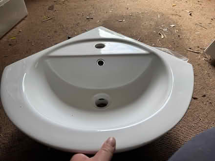 Photo of free New corner sink and pedestal (Farnborough) #1