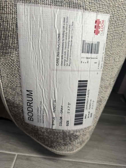 Photo of free Geometric Gray Area Rug + Rug Pad (Petworth) #2