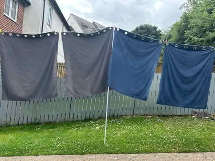 Photo of free Blue pair of curtains (Axminster) #1