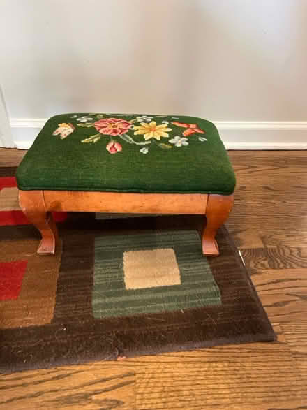 Photo of free Small embroidered foot stool (Convent Station/Morris Twnship) #1