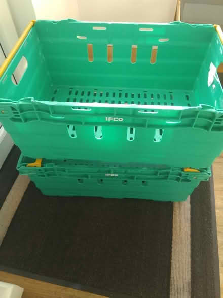 Photo of free 2 Plastic crates, 60*40cm good for storage under bed, garage (Millhouses S7) #1