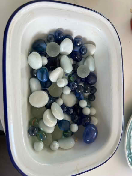 Photo of free Blue and white shiny “pebbles” (BH15) #1
