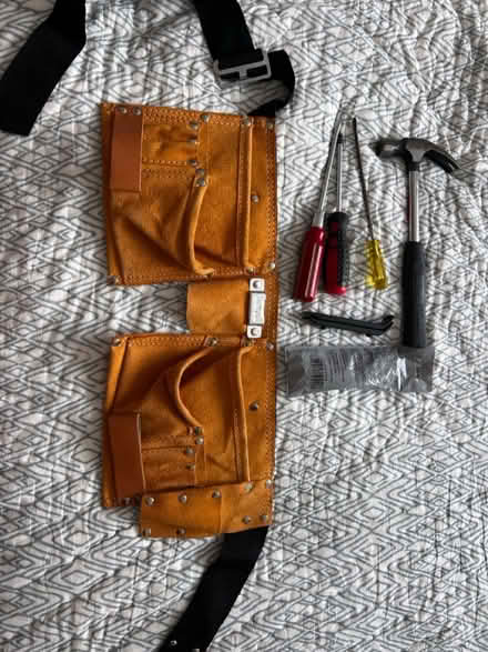 Photo of free Suede leather tool belt with hammer (W12) #1