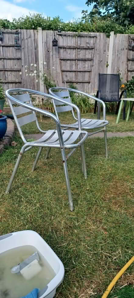 Photo of free Two chrome garden chairs (Billericay CM11) #2
