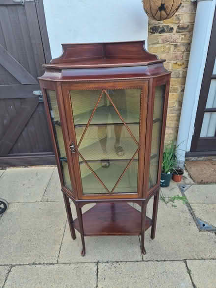 Photo of free Elegant corner display unit/cupboard lovely dark wood and gl (West Drayton UB7) #1