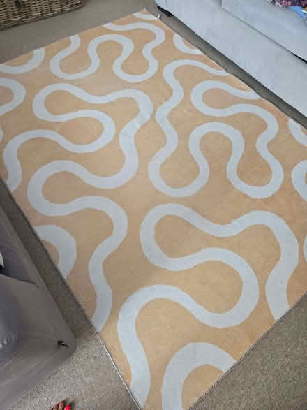 Photo of free Yellow and white large rug (Seaside BN22) #1