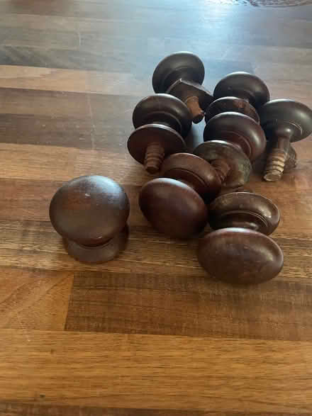 Photo of free 8 Antique Mahogany Drawer Handles (Sunbury TW16) #1