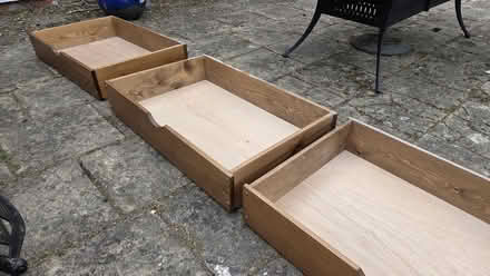 Photo of free Three underbed wooden storage boxes (Edington BA13) #1