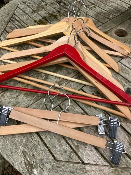 Photo of free Wooden coat hangers (Uley) #1