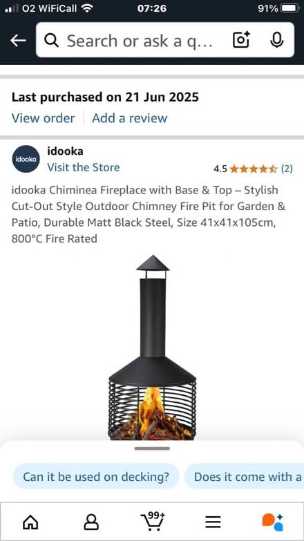 Photo of free Brand new chimenea (CM11 1NQ) #2