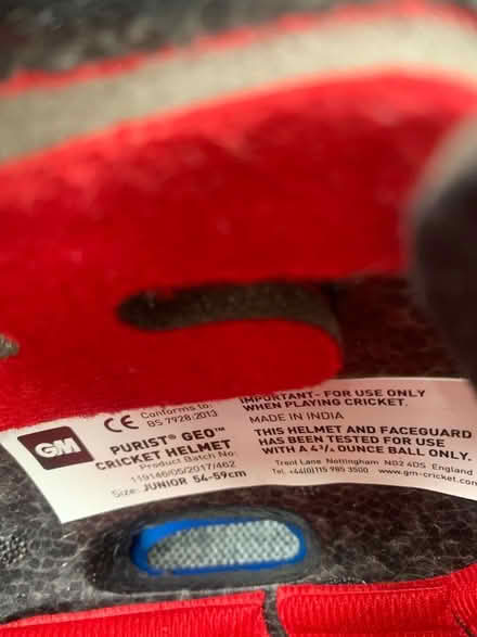 Photo of free Junior cricket helmet (Combe Down) #2