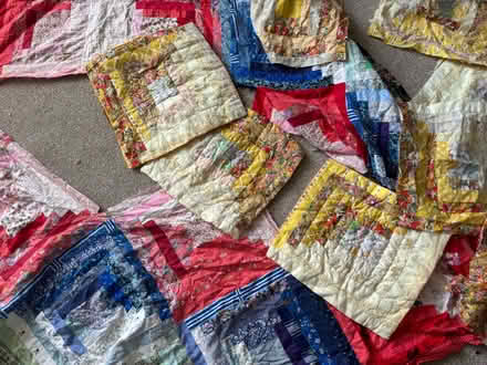 Photo of free Vintage , hand sewn log cabin patchwork . (Frankwell SY3) #2