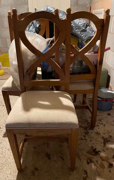 Photo of free 4 pine dining chairs (Heysham LA3) #1