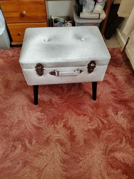 Photo of free Silver grey velvet storage stool (Rowner PO13) #1