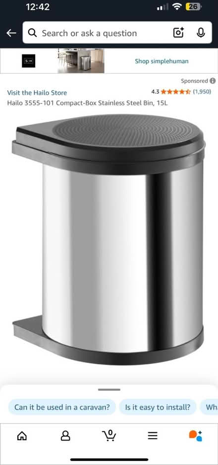 Photo of free Cupboard waste bin (Camberwell, SE5) #2
