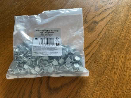 Photo of free Galvanised roofing nails (Carr Bank LA7) #1