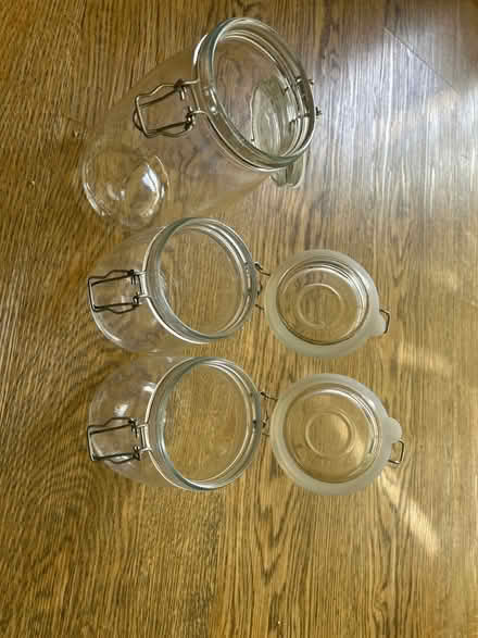 Photo of free 3 glass kilner style jars (Near Kew Gardens, Richmond) #2