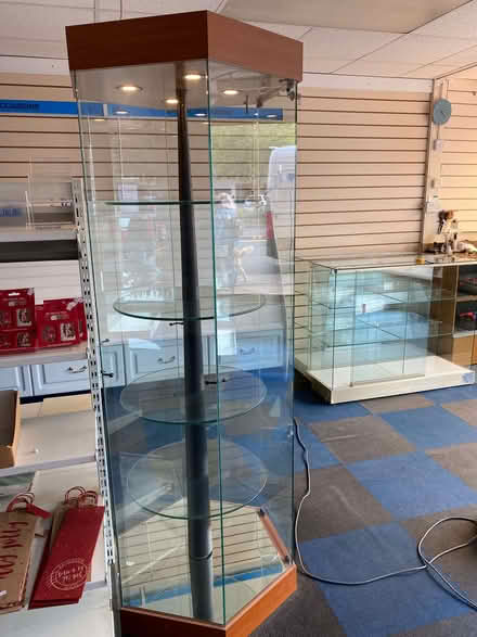 Photo of free Rotating Glass Display Cabinet (with lighting) (Twydall ME8) #1