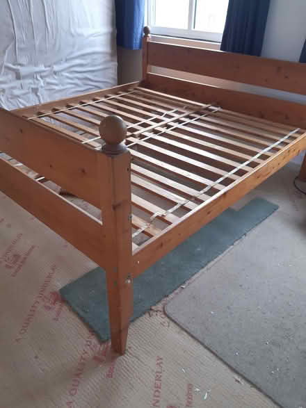 Photo of free Pine super king bed with mattress (Old Walcot SN3) #3