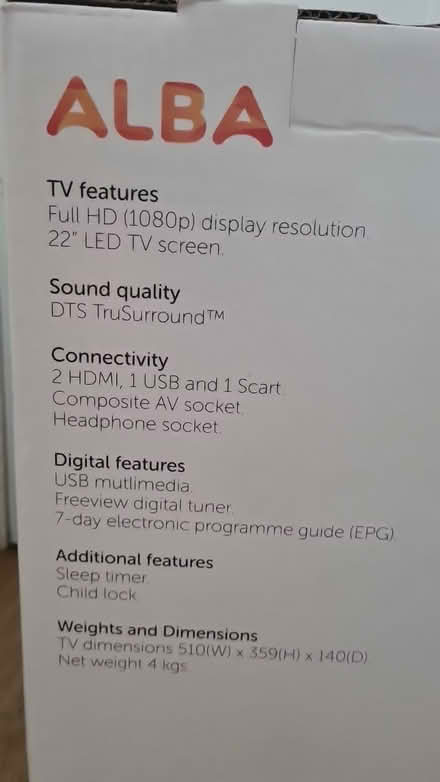 Photo of free V Small "dumb" TV, HDMI, SCART, DVD (Newtown, Disley SK12) #2