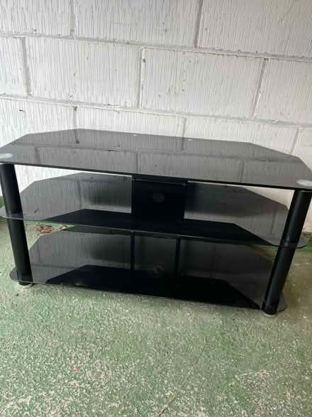 Photo of free TV Stand - Black glass (West Kirby) #1